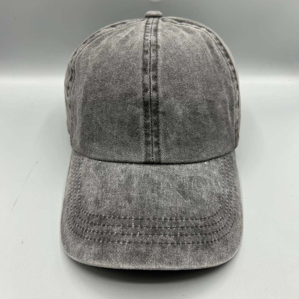 Blank Denim Washed Hat Men Black Strap Back Cap Cotton
